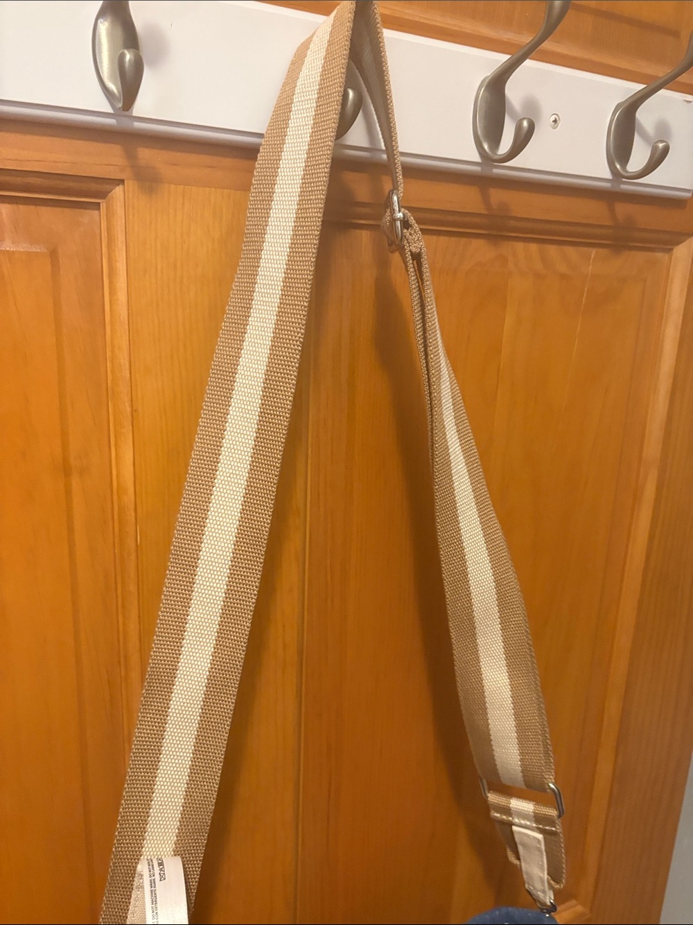 Canvas Tote Crossbody Bag - Denim Blue with Cream Straps - Picture 8 of 8